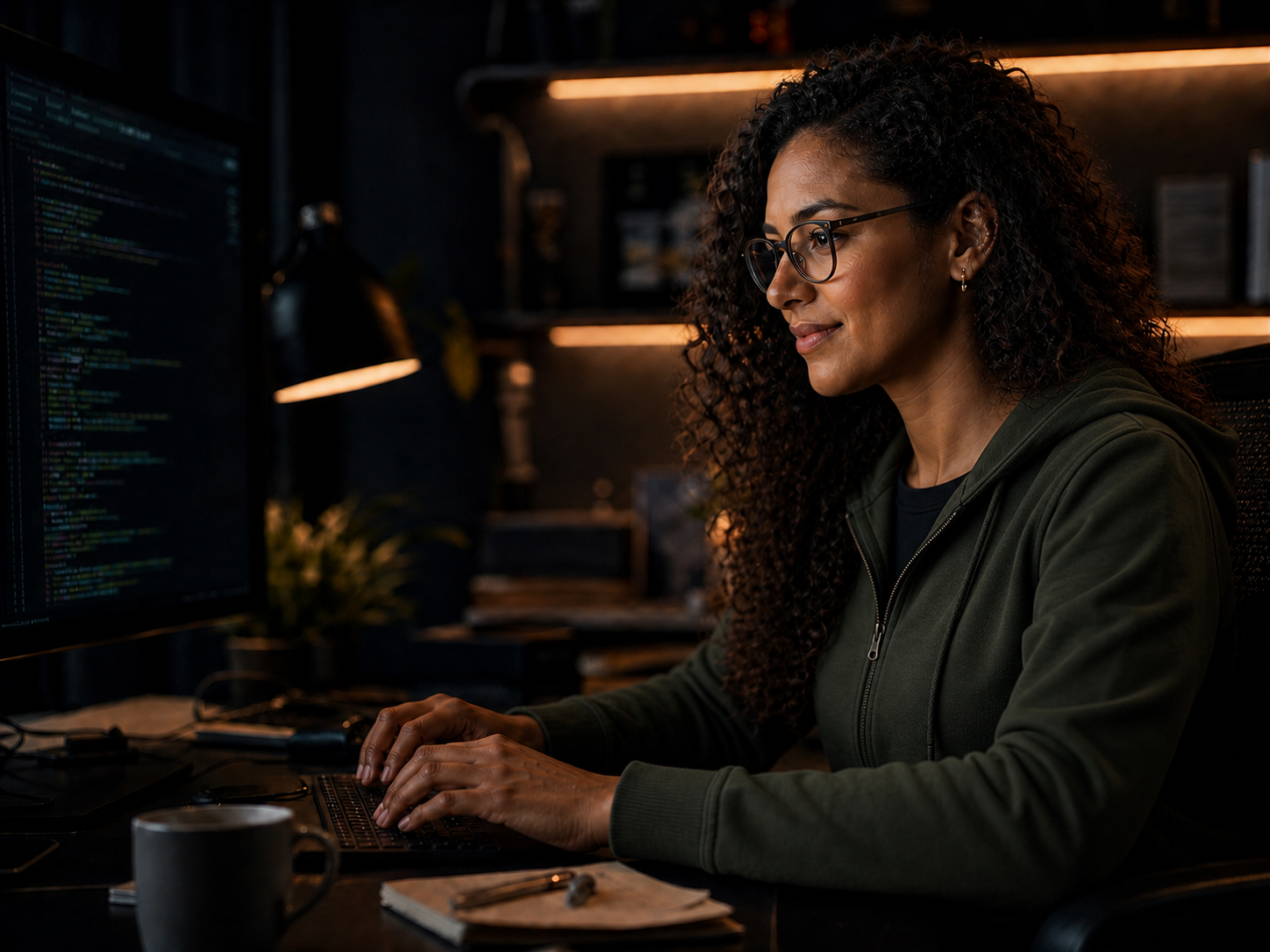 Profesional trabajando en una solución digital a medida